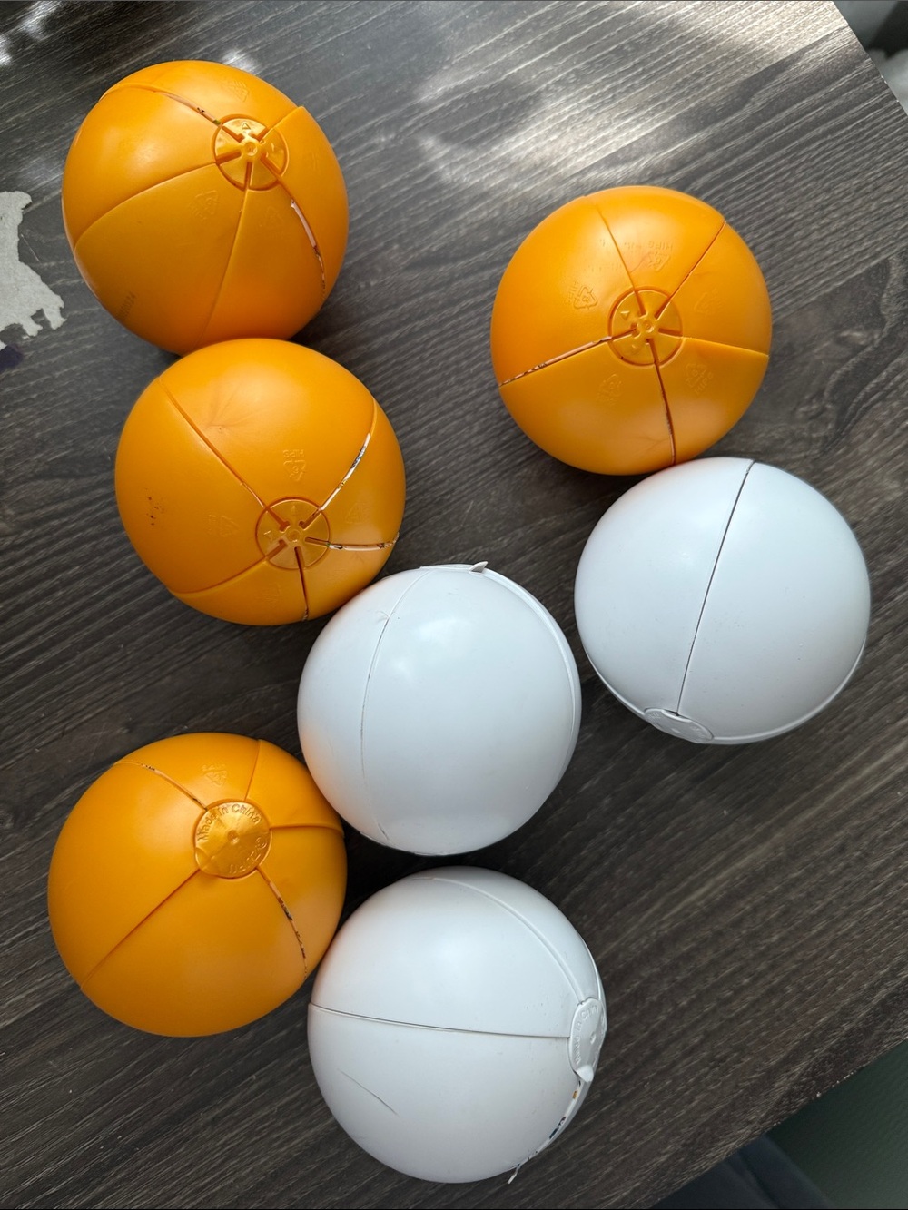 (2/$10😀) Set of 7 mini brands empty cases - Orange and White